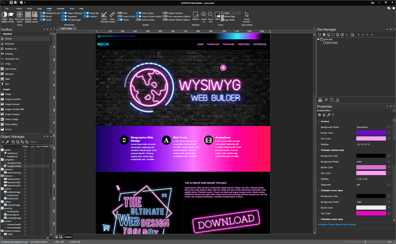WYSIWYG Web Builder