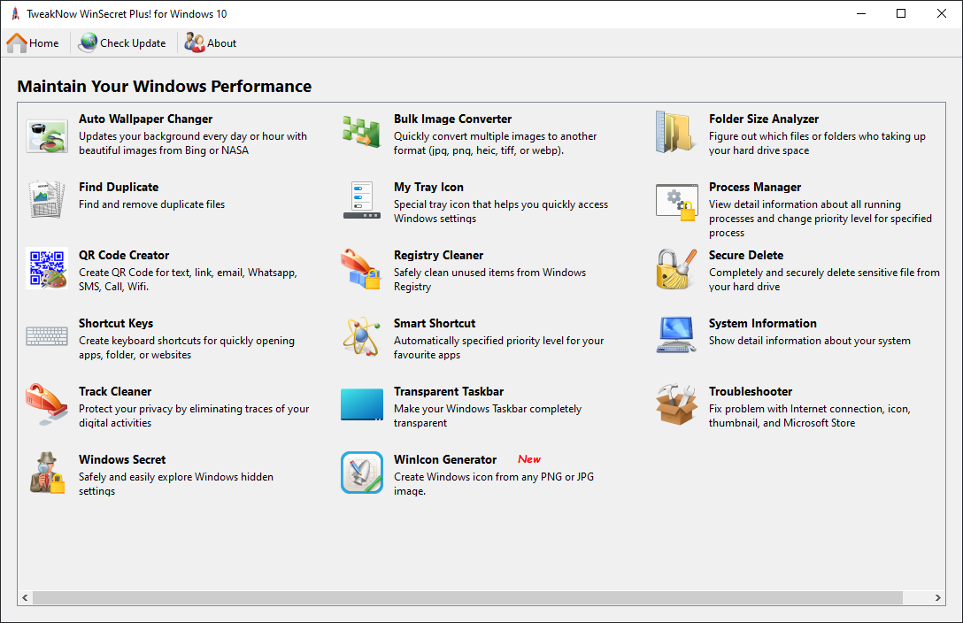 TweakNow WinSecret Plus! для Windows