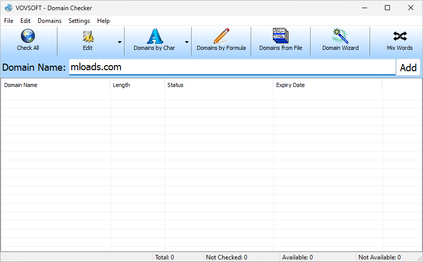 VovSoft Domain Checker для Windows