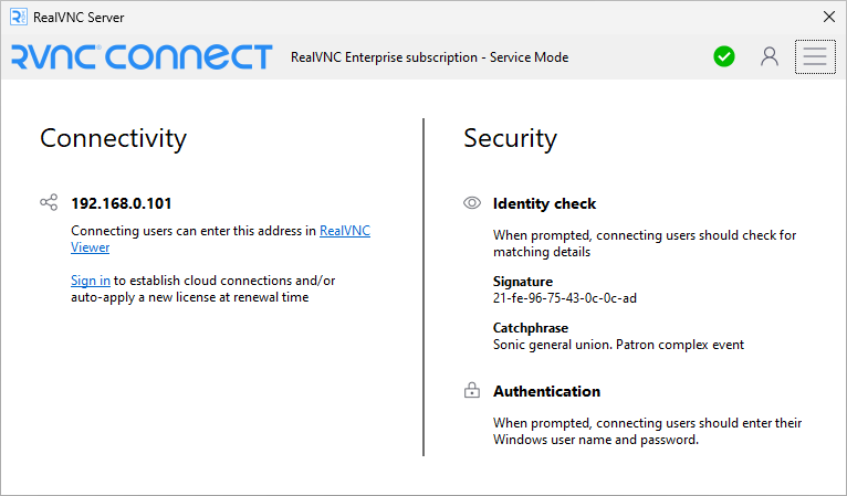 RealVNC Server для Windows
