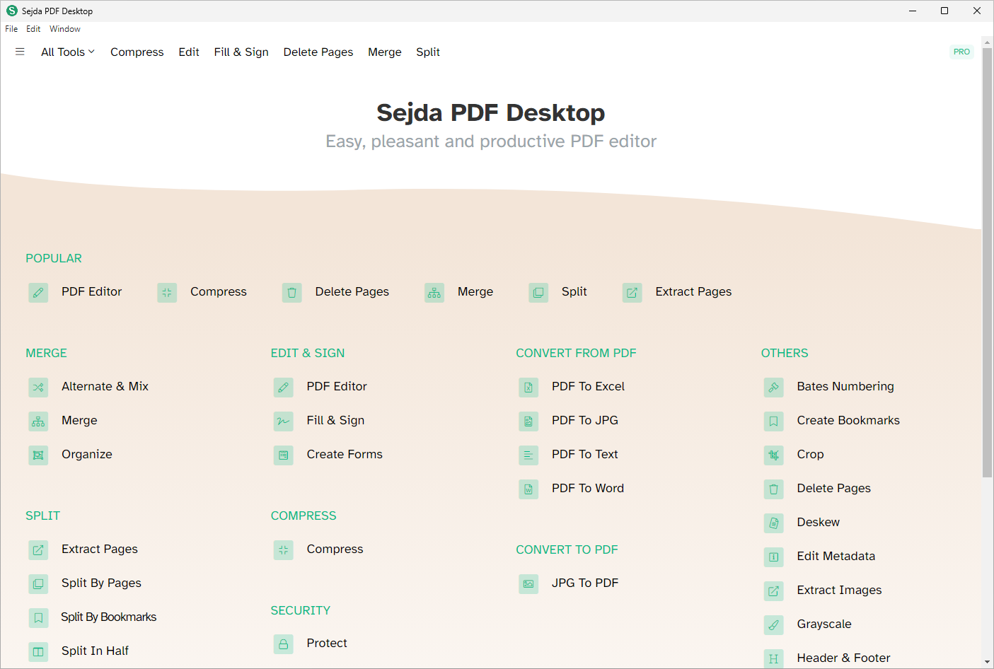 Sejda PDF Desktop для Windows