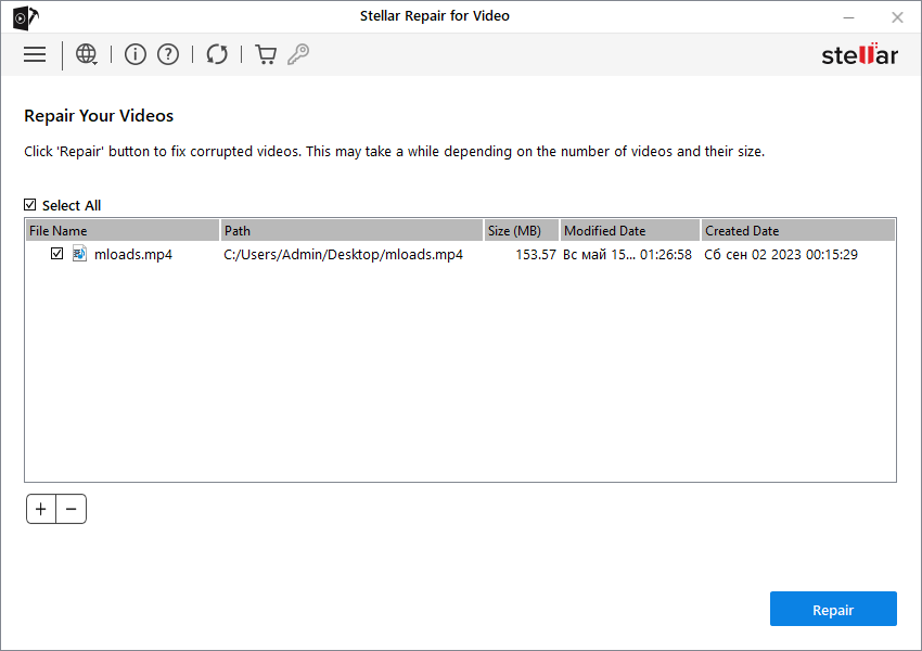 Stellar Repair for Video